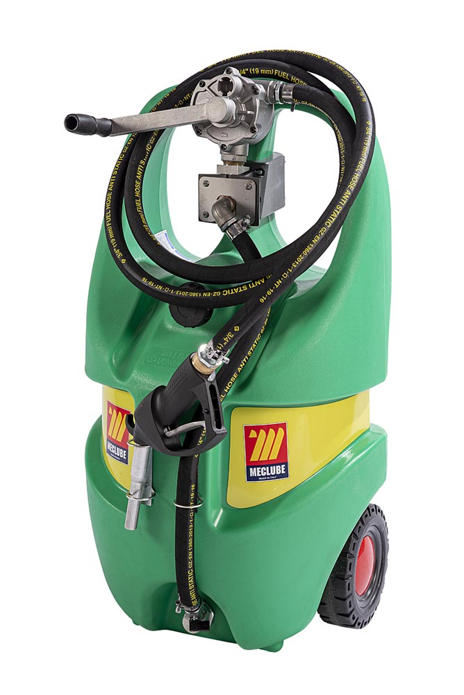 Mobiele benzinetank met handpomp